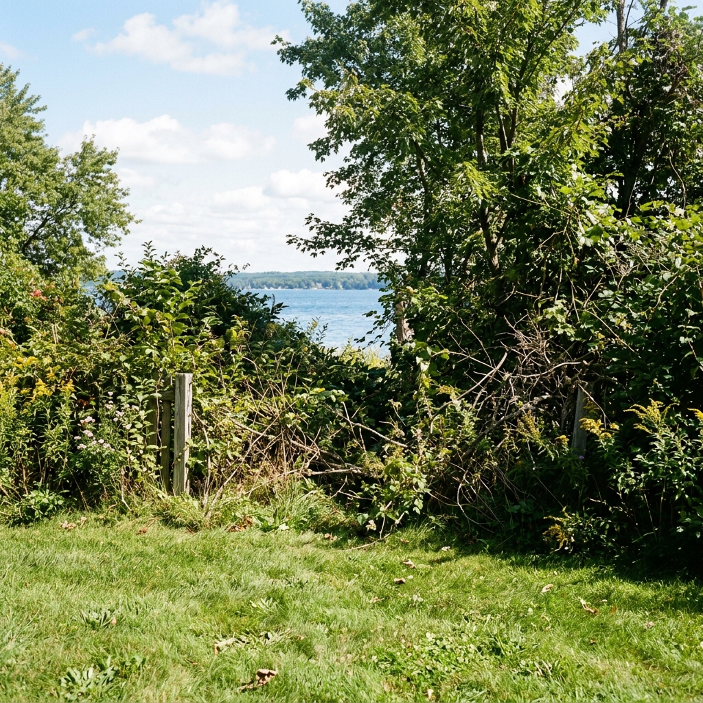 Before — Overgrown Lakefront Property Restored To Open View