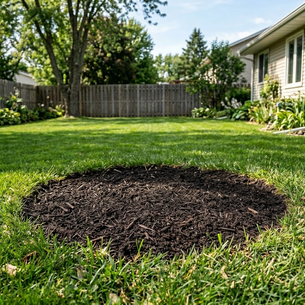 After — Large Backyard Stump Ground Flush For Lawn Space